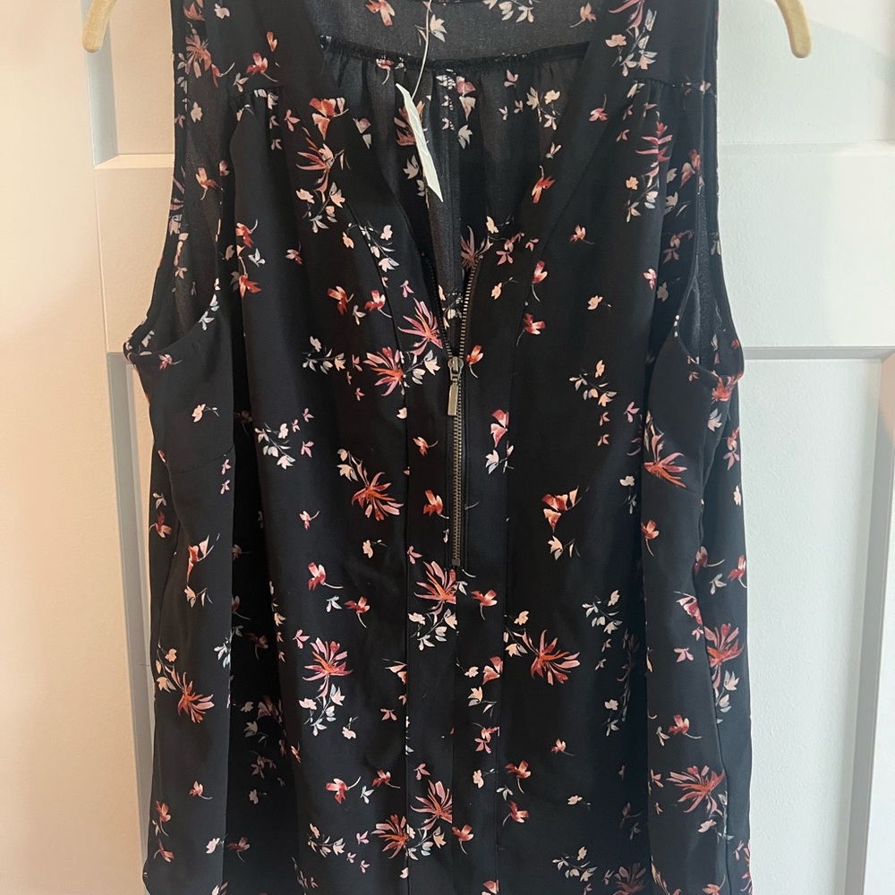 Maurices Black, Pink, and Orange Sleeveless Blouse